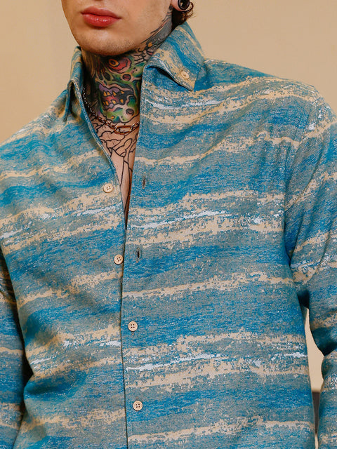 Hookd Gradient-Strokes Jacquard Shirt