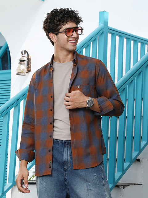 STARCAST Brushing-Checks Regular Shirt