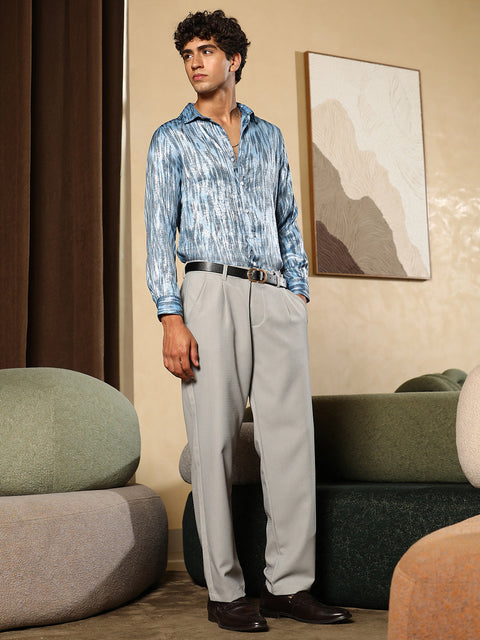 Just Be Contrast-Abstract Imprint Shirt