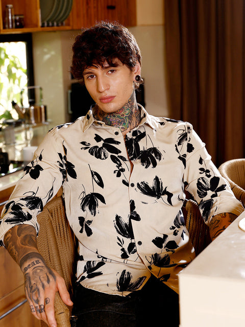 Hookd Flora-Stroke Imprint Shirt