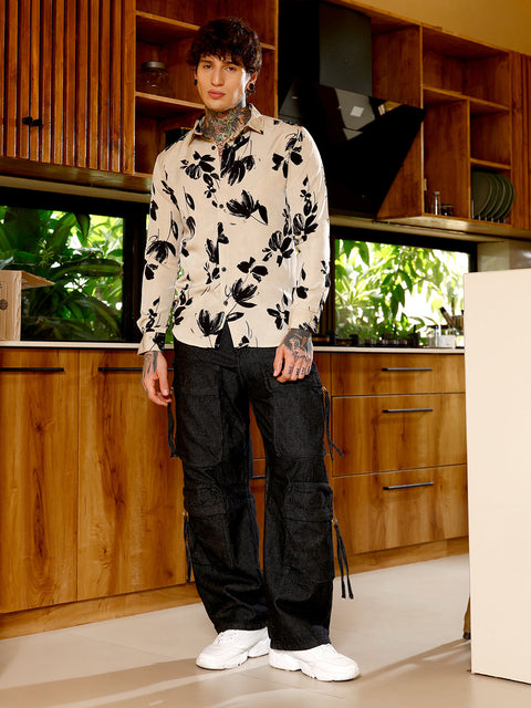 Hookd Flora-Stroke Imprint Shirt