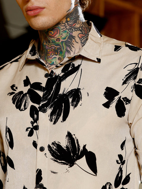 Hookd Flora-Stroke Imprint Shirt