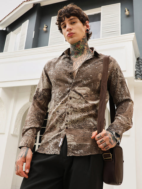 STARCAST Marble-Specks Imprint Shirt