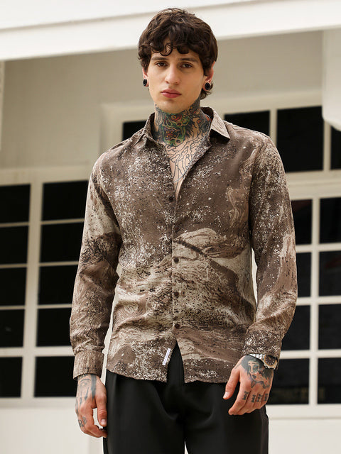 STARCAST Marble-Specks Imprint Shirt