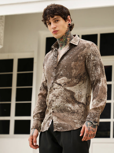 STARCAST Marble-Specks Imprint Shirt