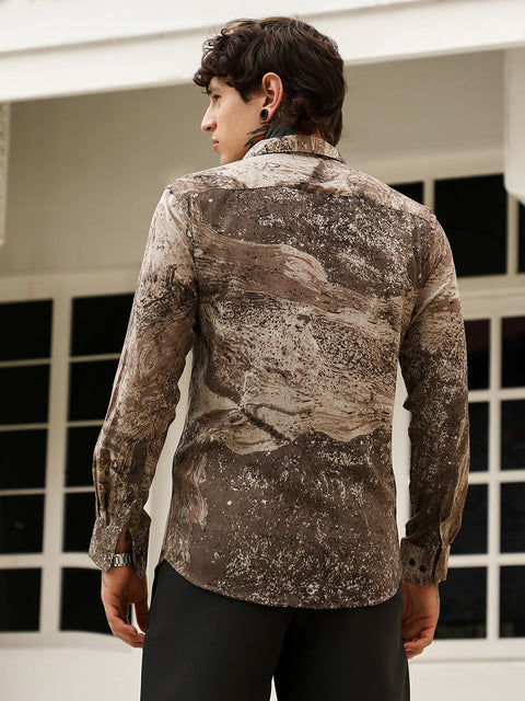 STARCAST Marble-Specks Imprint Shirt