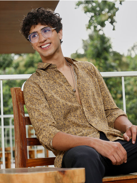 Hookd Indie Floral-Motif Imprint Shirt