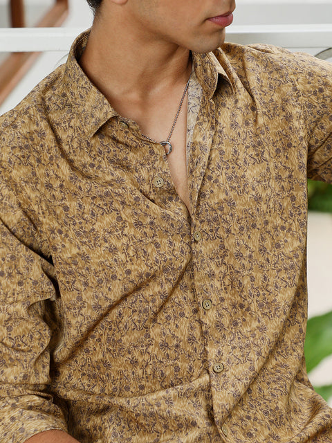 Hookd Indie Floral-Motif Imprint Shirt