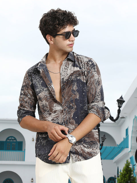 STARCAST Marble-Specks Imprint Shirt