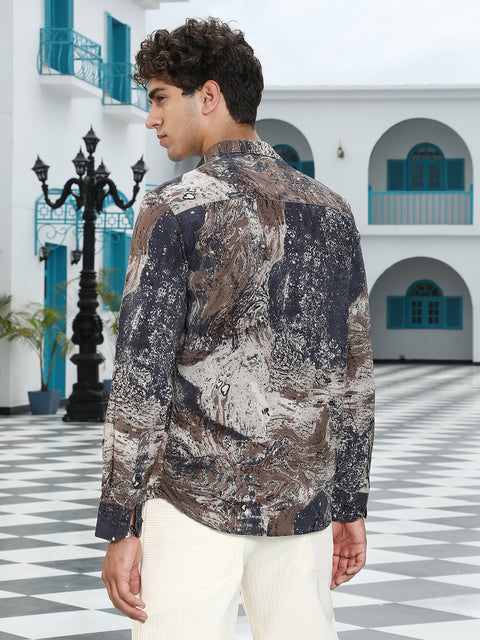 STARCAST Marble-Specks Imprint Shirt