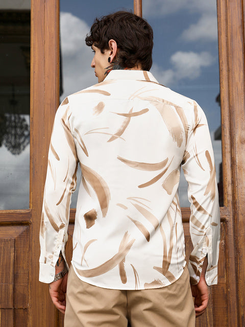 STARCAST Contrast-Strokes Imprint Shirt