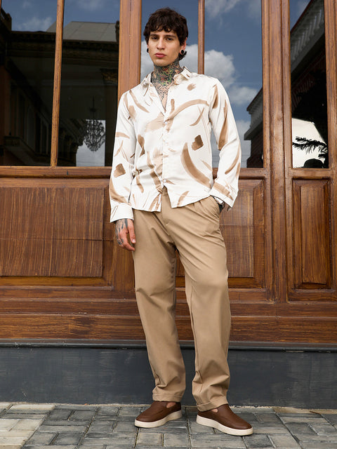 Behookd Contrast-Strokes Imprint Shirt