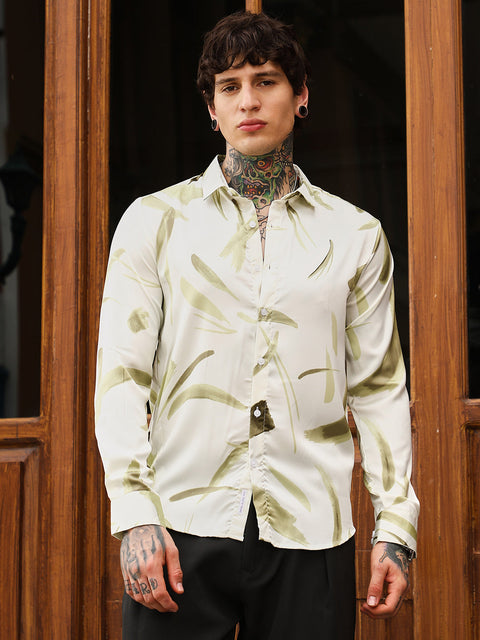 STARCAST Contrast-Strokes Imprint Shirt