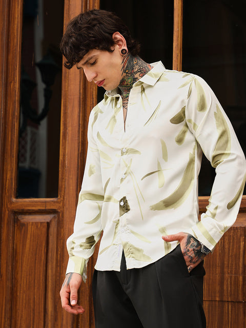 STARCAST Contrast-Strokes Imprint Shirt