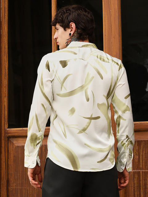 STARCAST Contrast-Strokes Imprint Shirt