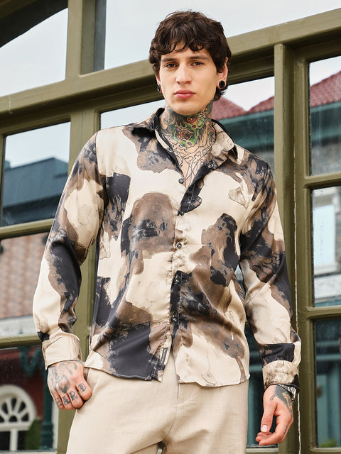CTRL CLUB Abstract-Smear Imprint Shirt