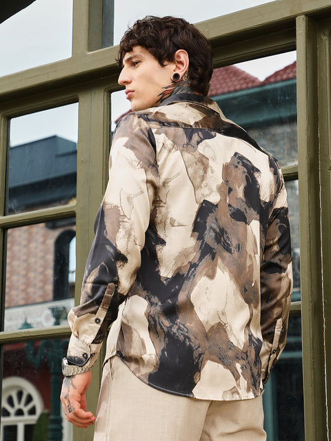CTRL CLUB Abstract-Smear Imprint Shirt