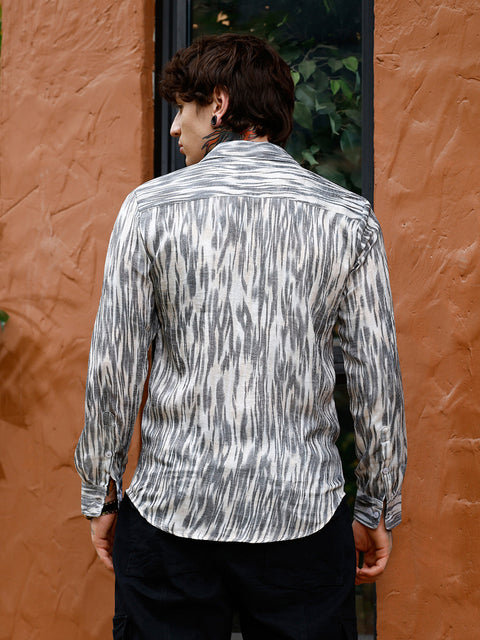 Hookd Contrast-Brush Imprint Shirt