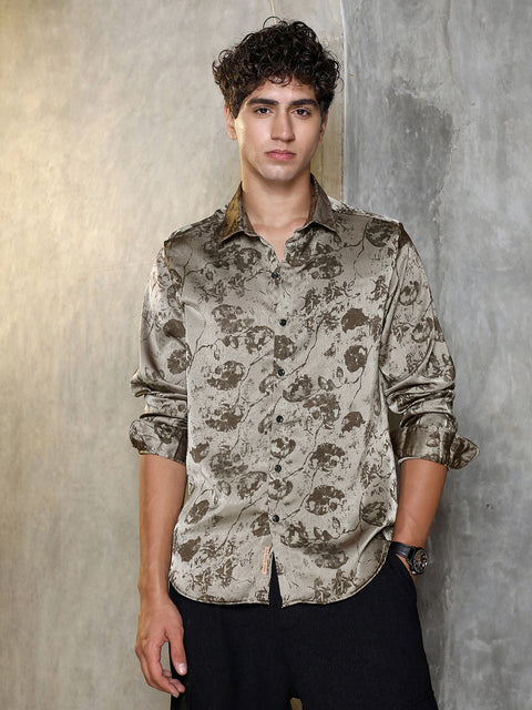 JINX Faded-Flora Jacquard Shirt