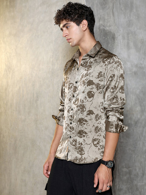 JINX Faded-Flora Jacquard Shirt