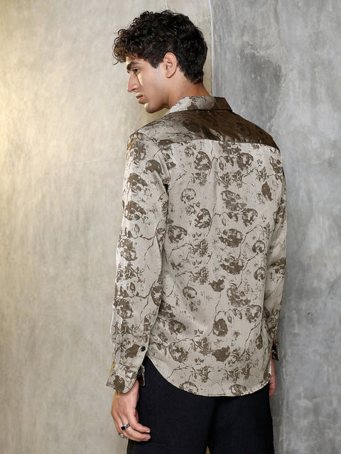 JINX Faded-Flora Jacquard Shirt
