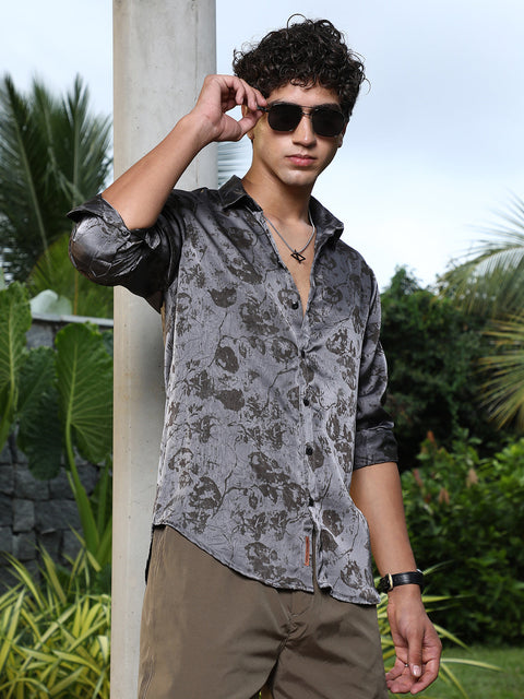 JINX Faded-Flora Jacquard Shirt