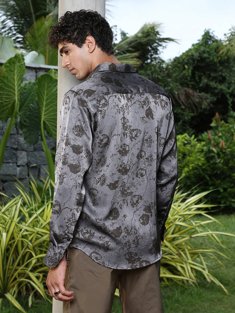 JINX Faded-Flora Jacquard Shirt