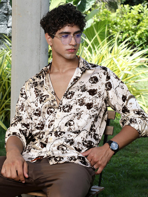 JINX Faded-Flora Jacquard Shirt