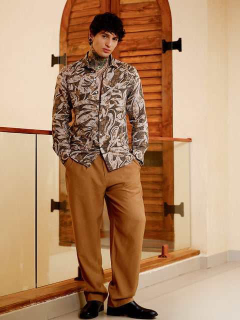 Hookd Floral-Block Imprint Shirt