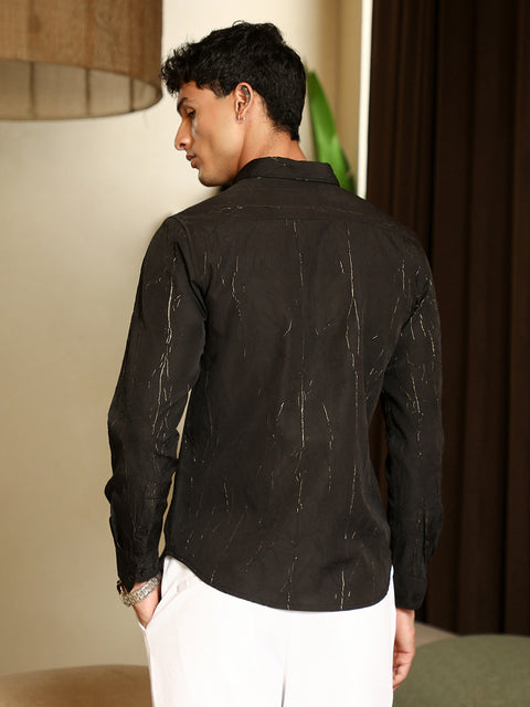 Hooked Metallic-Crushed Textured Shirt
