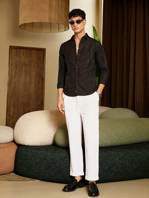 Hooked Metallic-Crushed Textured Shirt