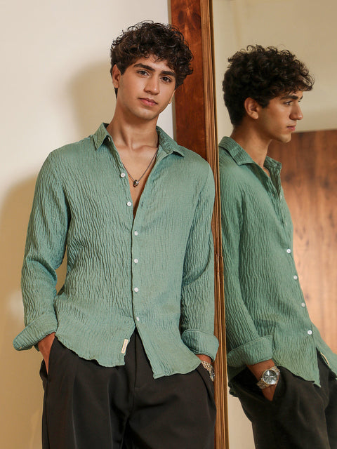 Hookd Solid Creased-Tactile Shirt