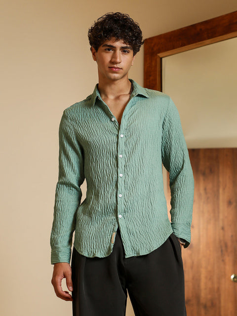 Hookd Solid Creased-Tactile Shirt
