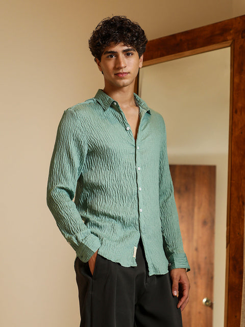 Hookd Solid Creased-Tactile Shirt