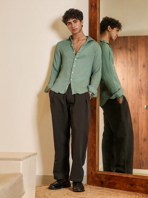 Hookd Solid Creased-Tactile Shirt