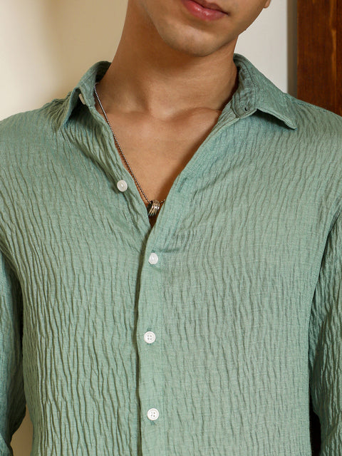 Hookd Solid Creased-Tactile Shirt