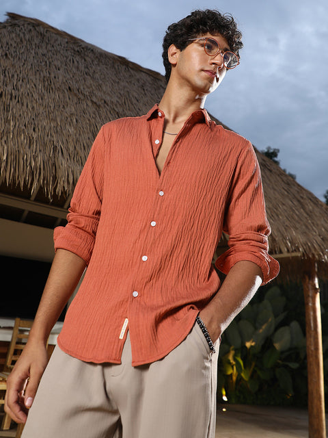 Hookd Solid Creased-Tactile Shirt