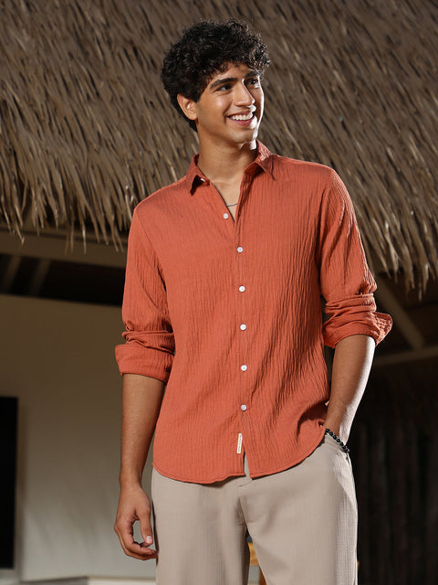 Hookd Solid Creased-Tactile Shirt