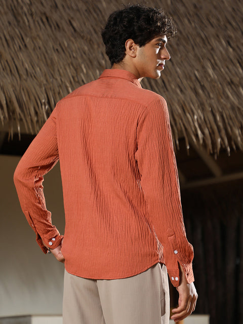 Hookd Solid Creased-Tactile Shirt