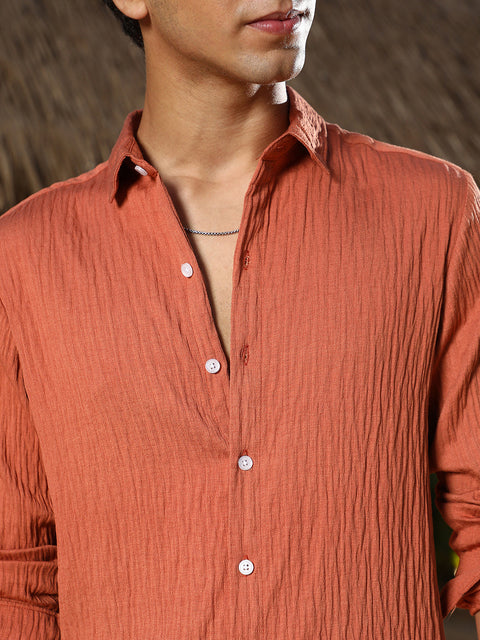 Hookd Solid Creased-Tactile Shirt