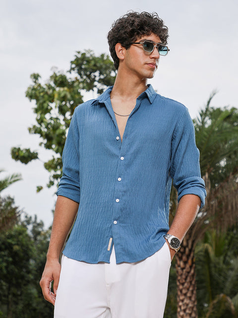 Hookd Solid Creased-Tactile Shirt