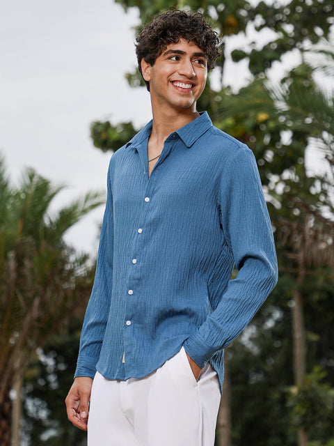 Hookd Solid Creased-Tactile Shirt