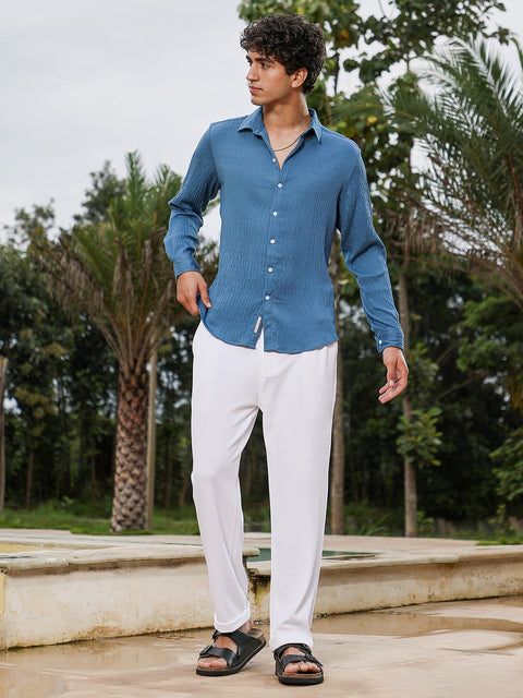 Hookd Solid Creased-Tactile Shirt