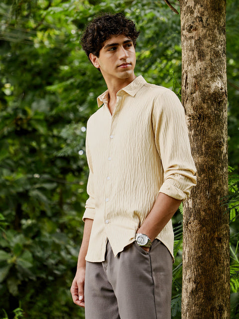 Hookd Solid Creased-Tactile Shirt