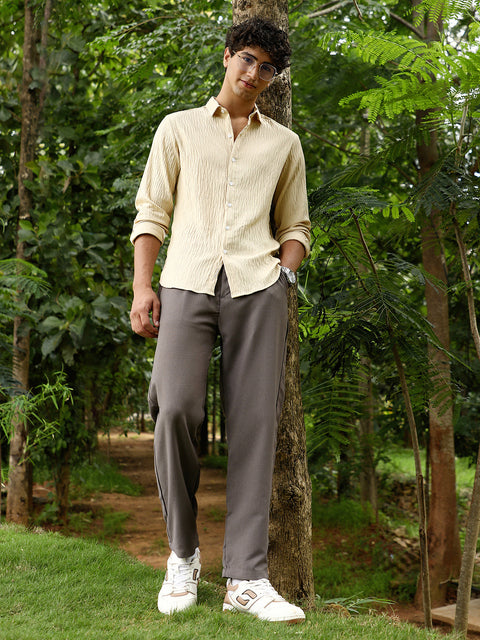 Hookd Solid Creased-Tactile Shirt