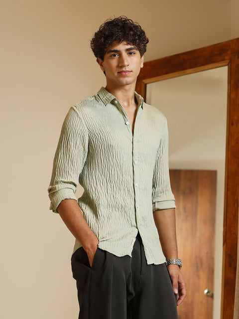 Hookd Solid Creased-Tactile Shirt