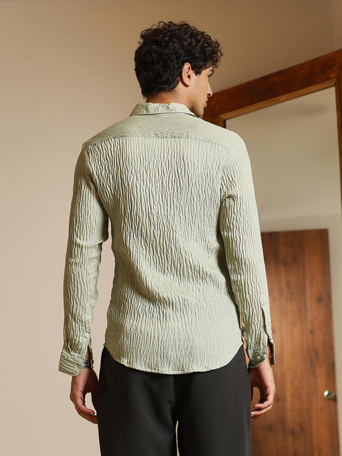 Hookd Solid Creased-Tactile Shirt