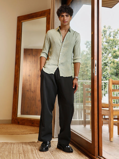 Hookd Solid Creased-Tactile Shirt