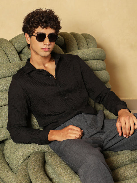 Just Be Solid Creased-Tactile Shirt