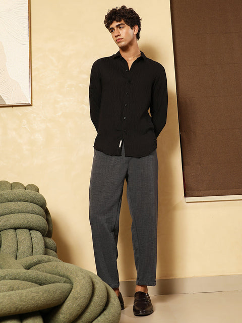 Just Be Solid Creased-Tactile Shirt